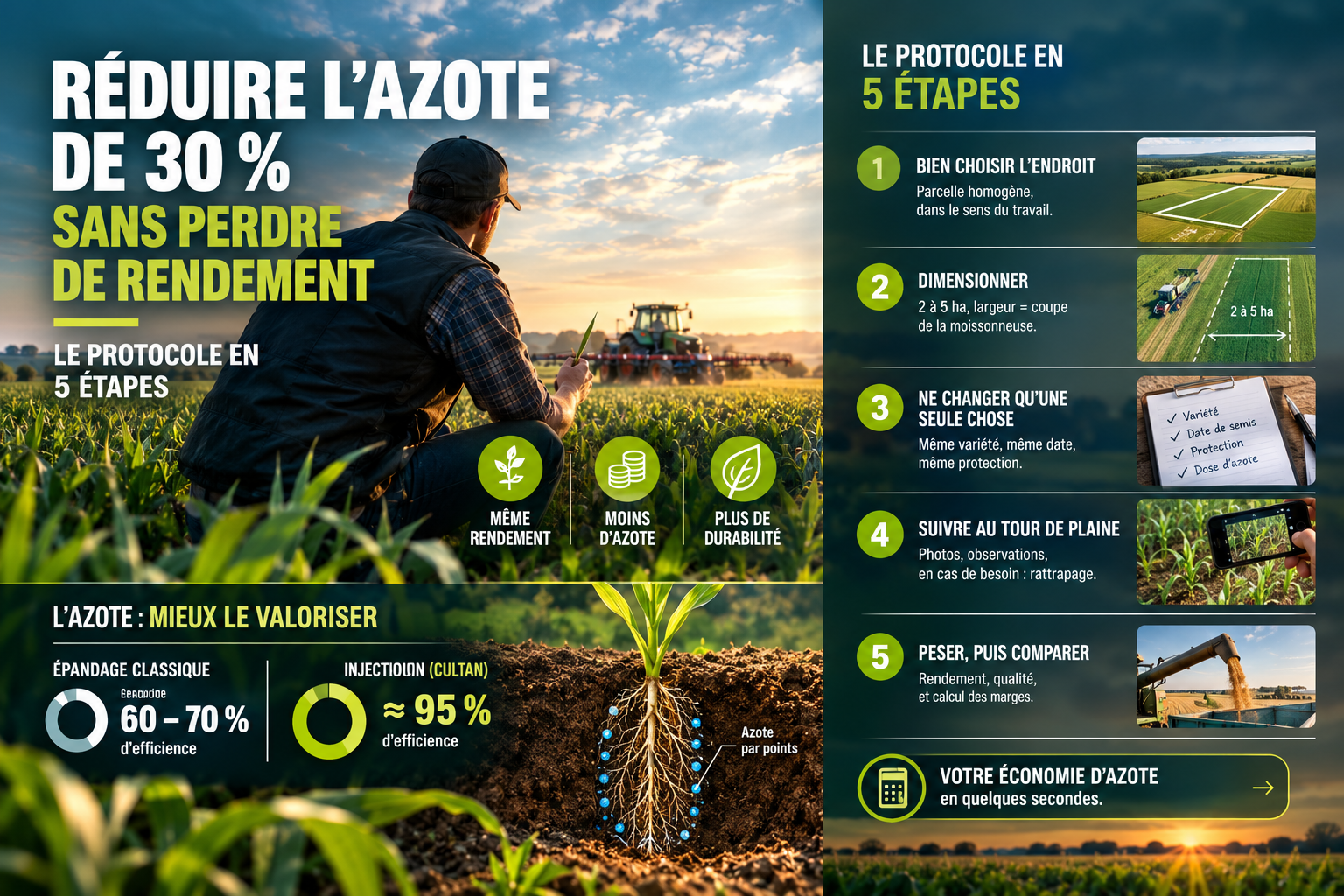 réduire l'azote de 30% sans perdre en rendements 